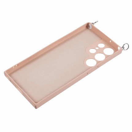 For Samsung Galaxy S23 Ultra Crossbody Case Flexible TPU Fiber Lining Anti-Shock Phone Cover