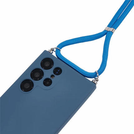 For Samsung Galaxy S23 Ultra Crossbody Case Flexible TPU Fiber Lining Anti-Shock Phone Cover