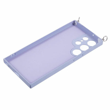 For Samsung Galaxy S23 Ultra Crossbody Case Flexible TPU Fiber Lining Anti-Shock Phone Cover