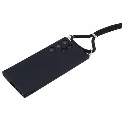 For Samsung Galaxy S23 Ultra Crossbody Case Flexible TPU Fiber Lining Anti-Shock Phone Cover