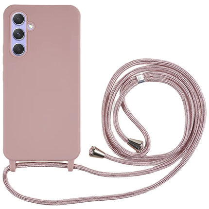 For Samsung Galaxy A36 5G Case TPU Soft Shockproof Phone Cover with Adjustable Lanyard - Deep Pink