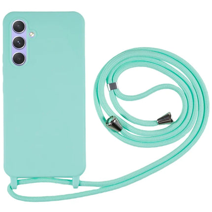For Samsung Galaxy A36 5G Case TPU Soft Shockproof Phone Cover with Adjustable Lanyard - Mint Green