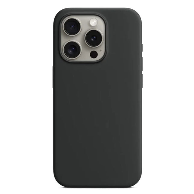 For iPhone 15 Pro Max Case Protective Liquid Silicone Phone Back Cover - Black