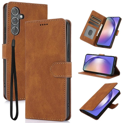 For Samsung Galaxy A26 5G Case PU Leather Phone Cover with Wallet Stand View - Brown