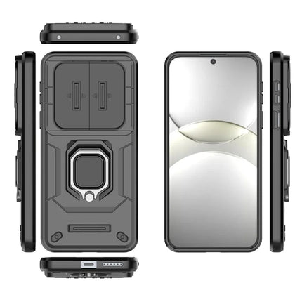 For Huawei Mate 70 Case PC+TPU Kickstand Phone Protector with Lens Cover