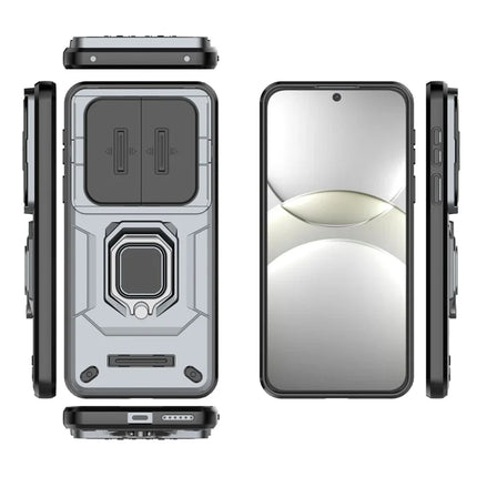 For Huawei Mate 70 Case PC+TPU Kickstand Phone Protector with Lens Cover