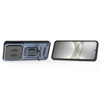 For Huawei Mate 70 Case PC+TPU Kickstand Phone Protector with Lens Cover