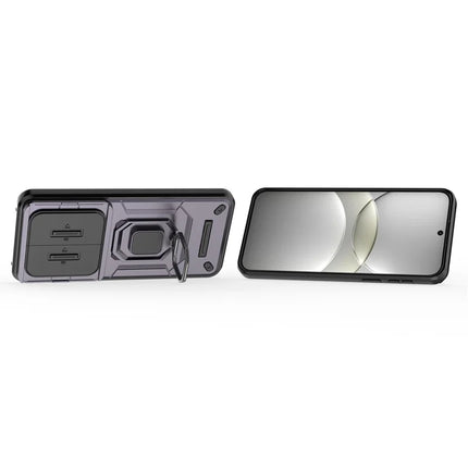 For Huawei Mate 70 Case PC+TPU Kickstand Phone Protector with Lens Cover