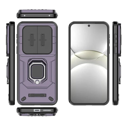 For Huawei Mate 70 Case PC+TPU Kickstand Phone Protector with Lens Cover