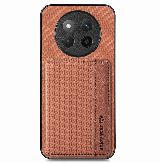 For Honor X60 Pro 5G / Magic7 Lite 5G / X9c 5G Case RFID Blocking Card Holder Leather+PC+TPU Phone Cover - Brown