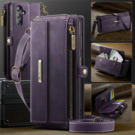 For Samsung Galaxy A14 5G Case CASEME C39 RFID Blocking Zipper Wallet Stand Leather Cover with Strap