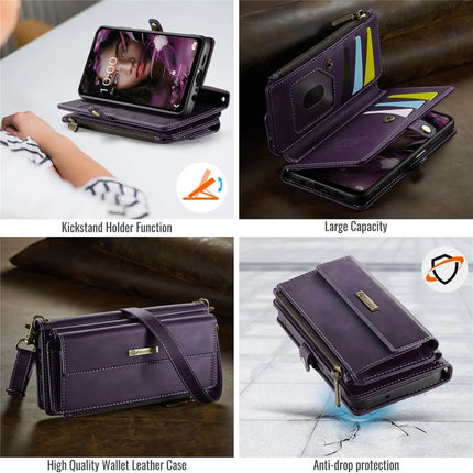 For Samsung Galaxy A14 5G Case CASEME C39 RFID Blocking Zipper Wallet Stand Leather Cover with Strap
