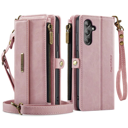 For Samsung Galaxy A14 5G Case CASEME C39 RFID Blocking Zipper Wallet Stand Leather Cover with Strap