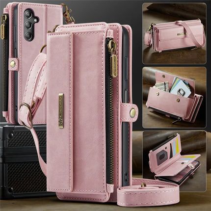 For Samsung Galaxy A14 5G Case CASEME C39 RFID Blocking Zipper Wallet Stand Leather Cover with Strap