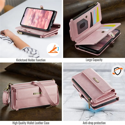 For Samsung Galaxy A14 5G Case CASEME C39 RFID Blocking Zipper Wallet Stand Leather Cover with Strap