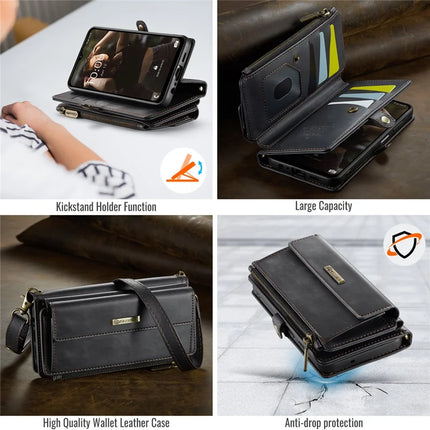 For Samsung Galaxy A14 5G Case CASEME C39 RFID Blocking Zipper Wallet Stand Leather Cover with Strap