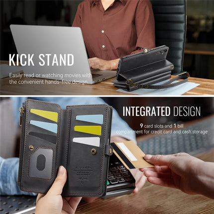 For Samsung Galaxy A14 5G Case CASEME C39 RFID Blocking Zipper Wallet Stand Leather Cover with Strap