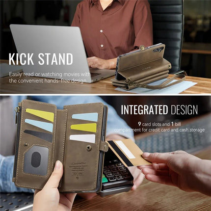 For Samsung Galaxy A14 5G Case CASEME C39 RFID Blocking Zipper Wallet Stand Leather Cover with Strap