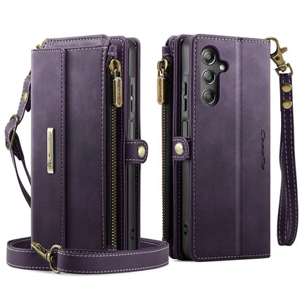 For Samsung Galaxy A15 5G Case CASEME C39 RFID Blocking Zipper Wallet Stand Leather Cover with Strap
