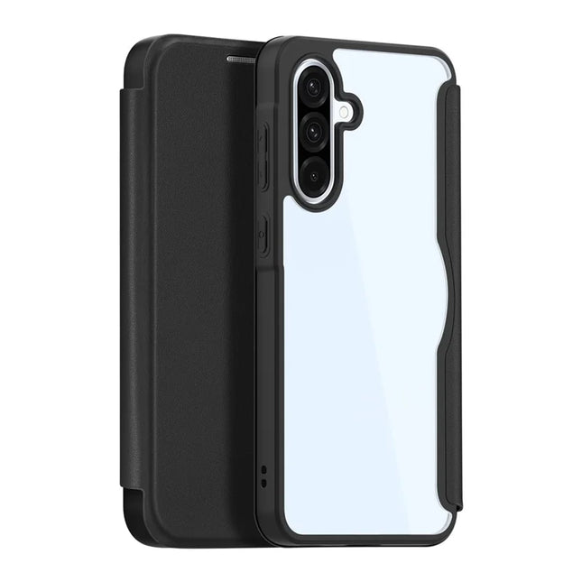 For Samsung Galaxy A36 5G / A56 5G Leather Case DUX DUCIS Skin X Pro Series Stand Cover Compatible with MagSafe - Black