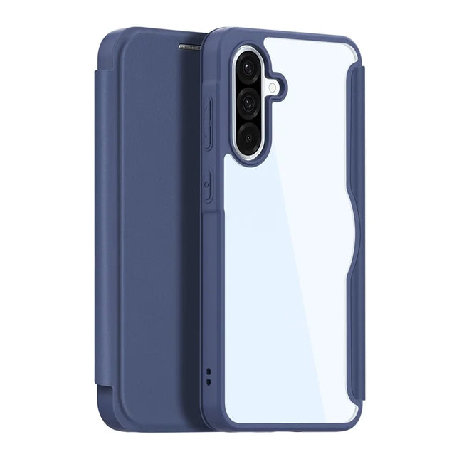 For Samsung Galaxy A36 5G / A56 5G Leather Case DUX DUCIS Skin X Pro Series Stand Cover Compatible with MagSafe - Blue