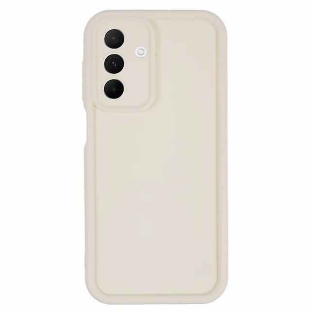 For Samsung Galaxy A26 5G Case Grooved Design TPU Anti-Slip Phone Cover - Beige