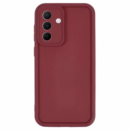 For Samsung Galaxy A56 5G Case Grooved Design TPU Anti-Slip Phone Cover - Red