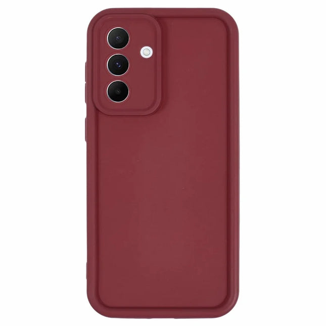 For Samsung Galaxy A56 5G Case Grooved Design TPU Anti-Slip Phone Cover - Red