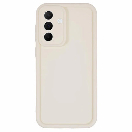 For Samsung Galaxy A56 5G Case Grooved Design TPU Anti-Slip Phone Cover - Beige
