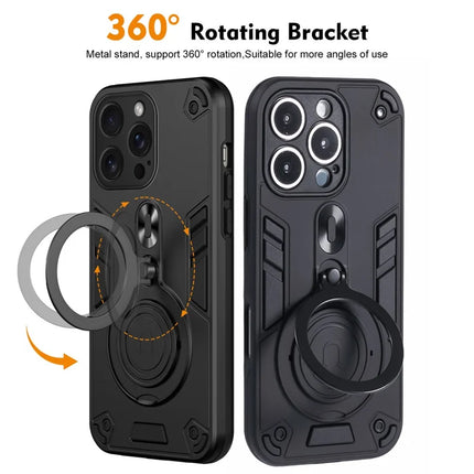 For iPhone 16 Pro Case Rotatable Kickstand PC+TPU Drop Protection Phone Cover