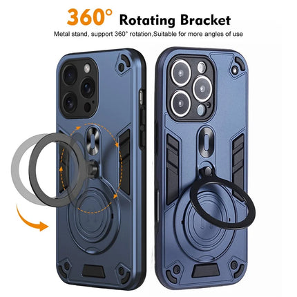 For iPhone 16 Pro Case Rotatable Kickstand PC+TPU Drop Protection Phone Cover