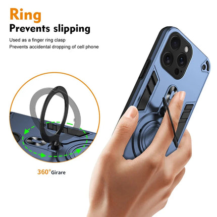 For iPhone 16 Pro Case Rotatable Kickstand PC+TPU Drop Protection Phone Cover