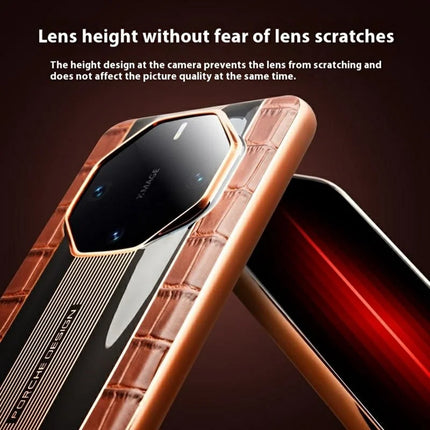 QIALINO For Huawei Mate 60 RS Ultimate Case Compatible with MagSafe Genuine Cow Leather TPU Phone Back Cover Business Style
