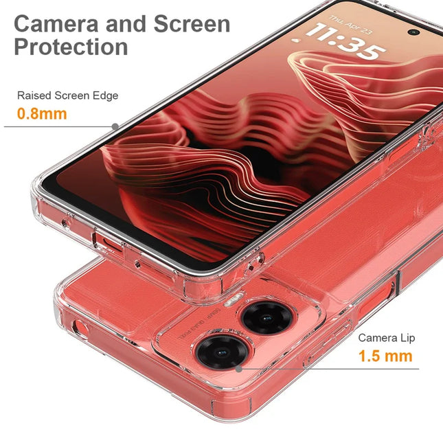 For Motorola Moto G35 5G Clear Phone Case TPU+Acrylic Shockproof Phone Back Cover