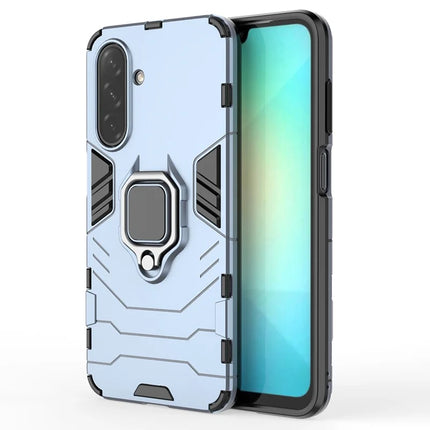 For Samsung Galaxy A26 5G Case PC+TPU Protective Phone Cover with Ring Kickstand - Blue