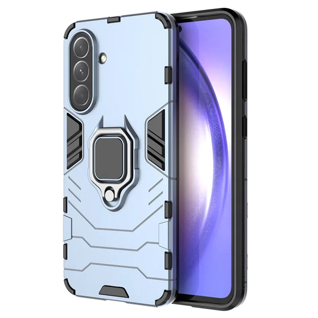 For Samsung Galaxy A36 5G Case PC+TPU Protective Phone Cover with Ring Kickstand - Blue
