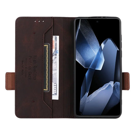 For OnePlus 13 Case Leather Wallet Flip Phone Cover with Hardware Decor