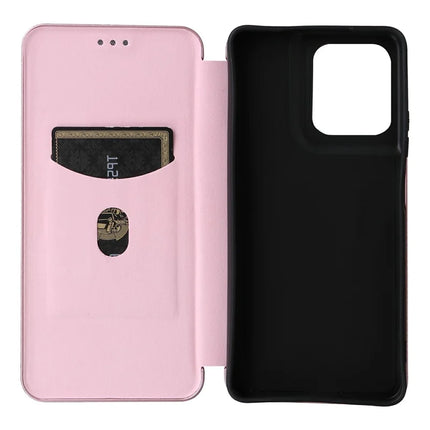 For Motorola Moto G75 5G Case Carbon Fiber Texture Drop-Proof PU Leather Phone Cover