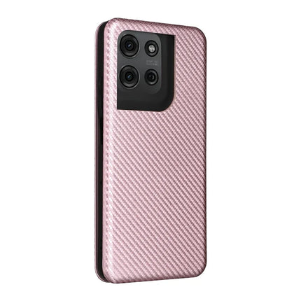 For Motorola Moto G75 5G Case Carbon Fiber Texture Drop-Proof PU Leather Phone Cover