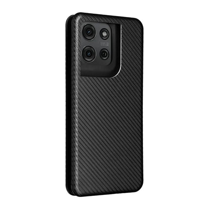 For Motorola Moto G75 5G Case Carbon Fiber Texture Drop-Proof PU Leather Phone Cover