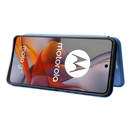 For Motorola Moto G75 5G Case Carbon Fiber Texture Drop-Proof PU Leather Phone Cover