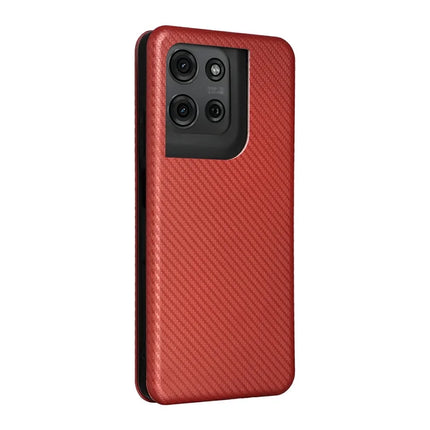 For Motorola Moto G75 5G Case Carbon Fiber Texture Drop-Proof PU Leather Phone Cover