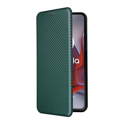 For Motorola Moto G75 5G Case Carbon Fiber Texture Drop-Proof PU Leather Phone Cover