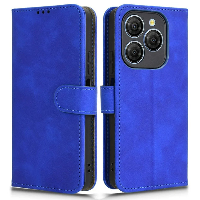 For Blackview Shark 9 5G Leather Case Skin-Feel Anti-Drop Wallet Flip Phone Cover - Blue