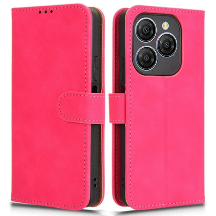 For Blackview Shark 9 5G Leather Case Skin-Feel Anti-Drop Wallet Flip Phone Cover - Rose