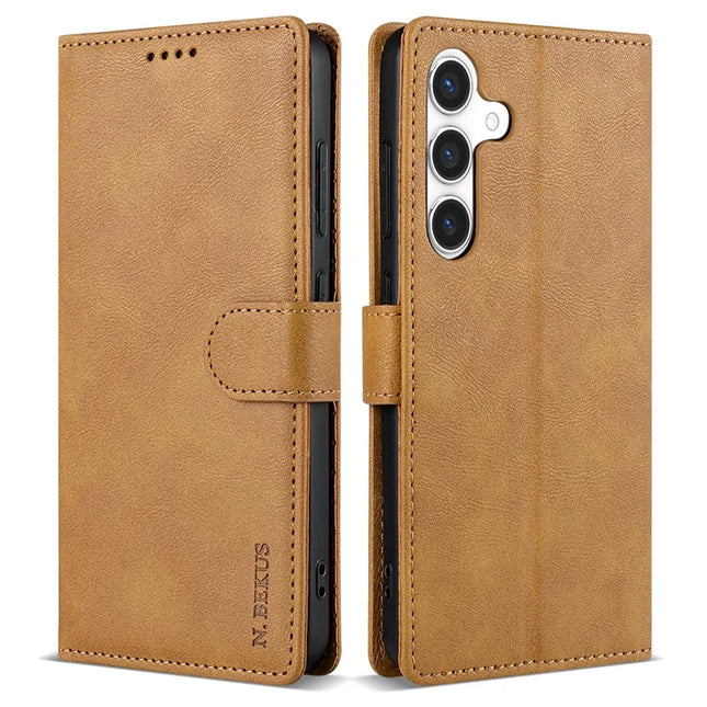 N.BEKUS CSJ-001 For Samsung Galaxy A26 5G Stand Case PU Leather Wallet Phone Cover - Brown
