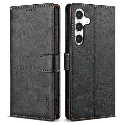 N.BEKUS CSJ-001 For Samsung Galaxy A26 5G Stand Case PU Leather Wallet Phone Cover - Black