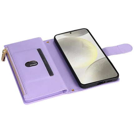 For Samsung Galaxy A16 5G  /  4G Case Rhombus Stitching Leather Wallet Phone Cover with Long  /  Short Strap