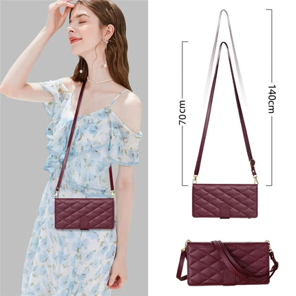 For Samsung Galaxy A16 5G  /  4G Case Rhombus Stitching Leather Wallet Phone Cover with Long  /  Short Strap