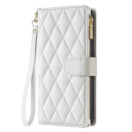For Samsung Galaxy A16 5G  /  4G Case Rhombus Stitching Leather Wallet Phone Cover with Long  /  Short Strap